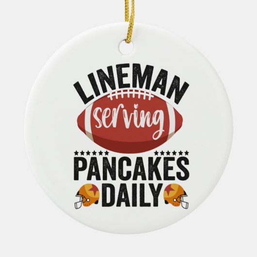 Lineman Serving Pancakes Daily Funny Football Gift Keramisch Ornament (Voorkant)