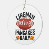 Lineman Serving Pancakes Daily Funny Football Gift Keramisch Ornament (Links)
