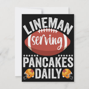 Lineman Serving Pancakes Daily Funny Football Gift Notitiekaartje