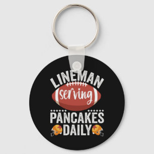 Lineman Serving Pancakes Daily Funny Football Gift Sleutelhanger