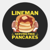 Lineman Serving Pancakes Football Lineman Ronde Sticker (Voorkant)