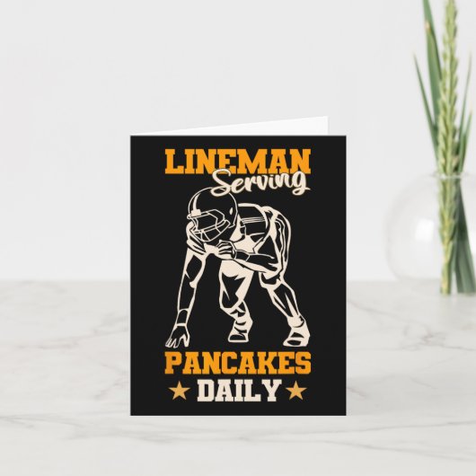 Lineman Serving Pannenkoeken Dagelijks Grappig Foo Kaart (Voorkant)