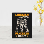 Lineman Serving Pannenkoeken Dagelijks Grappig Foo Kaart (Gele Bloem)
