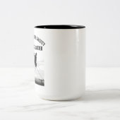 Lineman Silhouette Minimalist Electrical Worker  Tweekleurige Koffiemok (Center)