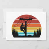 Lineman Sunset Retro Kaart (Voorkant)
