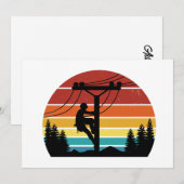 Lineman Sunset Retro Kaart (Voorkant / Achterkant)