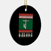 Lineman Ugly KerstSweater Keramisch Ornament (Rechts)