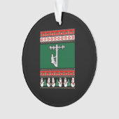 Lineman Ugly KerstSweater Ornament (voorkant)