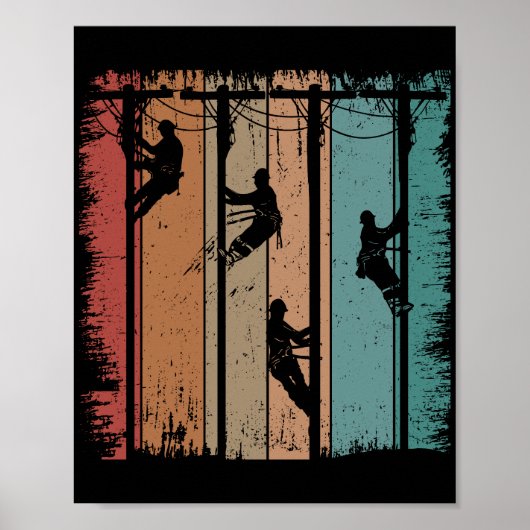  Lineman Vader Elektrische Kabellineman Poster (Voorkant)