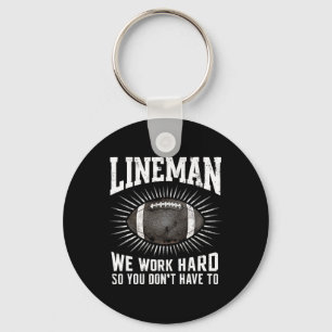 Lineman, we werken hard zodat je niet hoeft te spo sleutelhanger