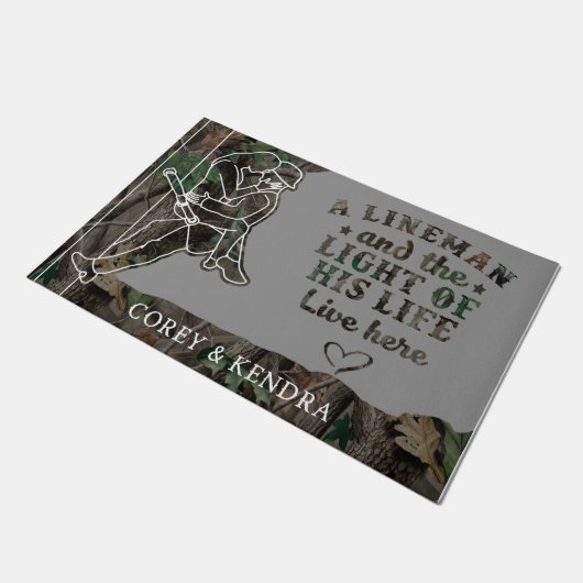 Lineman's Gift, Housewarming Gift, Home Decor Deurmat (Schuin)
