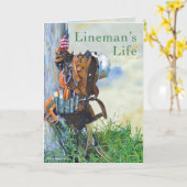 Lineman's Life Origineel schilderij en gedicht Kaart (Gele Bloem)