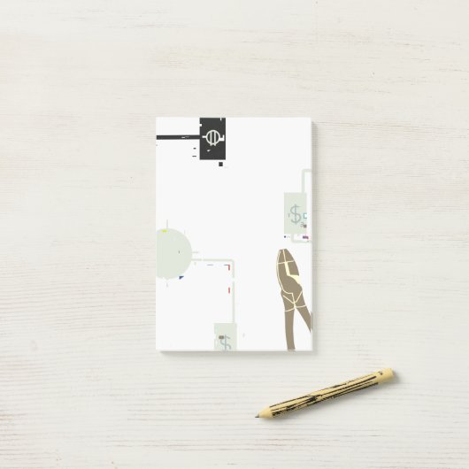 Lineman's snoeren en circuits post-it® notes (Op bureau)