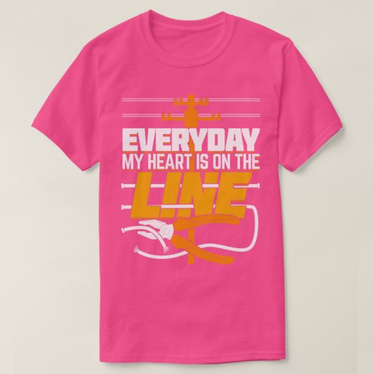 Linemans Wife Vriendin Gift T-shirt (Design voorkant)