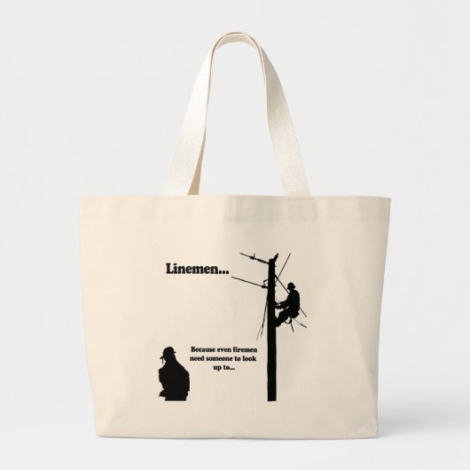 Linemen Omdat Grote Tote Bag (Voorkant)