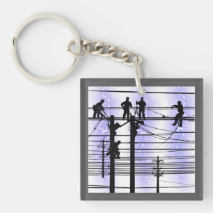 Linemen over Texas Graphic Sleutelhanger
