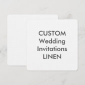 LINEN 100 lb 5,25-inch Square Wedding Invitations Kaart (Voorkant / Achterkant)