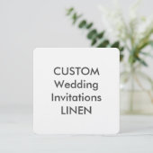 LINEN 100 lb 5,25-inch Square Wedding Invitations Kaart (Staand voorkant)