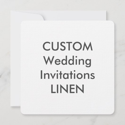 LINEN 100 lb 5,25-inch Square Wedding Invitations Kaart (Voorkant)