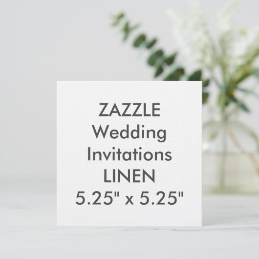 LINEN 100 lb 5,25-inch Square Wedding Invitations Kaart (Staand voorkant)