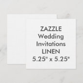 LINEN 100 lb 5,25-inch Square Wedding Invitations Kaart (Voorkant / Achterkant)