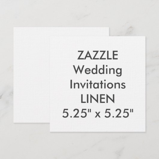 LINEN 100 lb 5,25-inch Square Wedding Invitations Kaart (Voorkant / Achterkant)
