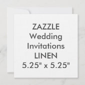 LINEN 100 lb 5,25-inch Square Wedding Invitations Kaart (Voorkant)
