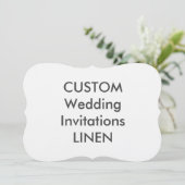 LINEN 100 lb 7x5-inch Bracket Shape Wedding Invita Kaart (Staand voorkant)