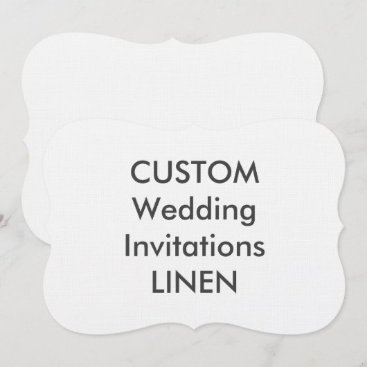 LINEN 100 lb 7x5-inch Bracket Shape Wedding Invita Kaart (Voorkant / Achterkant)