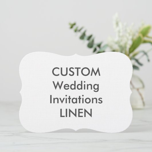 LINEN 100 lb 7x5-inch Bracket Shape Wedding Invita Kaart (Staand voorkant)