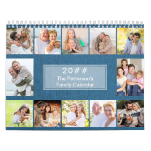 Linen 3 Foto's per maand met notities Sectie 2021 Kalender