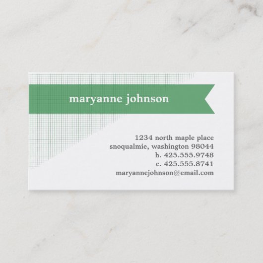 Linen Banner Personal Calling Card Contactkaartje (Voorkant)