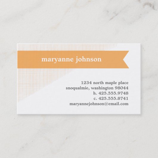 Linen Banner Personal Calling Card Contactkaartje (Voorkant)