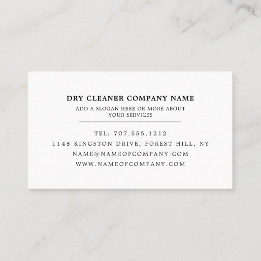 Linen Bedsheets, droog wasgoed, reinigingsservice Visitekaartje (Achterkant)