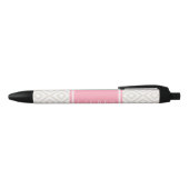 Linen Beige Diamonds Pattern Zwarte Inkt Pen (Bovenkant)