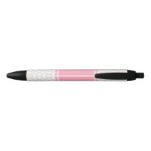 Linen Beige Diamonds Pattern Zwarte Inkt Pen (Achterkant)