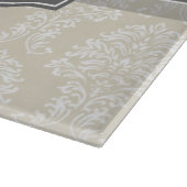 Linen Beige en Charcoal Damask Pattern Snijplank (Hoek)