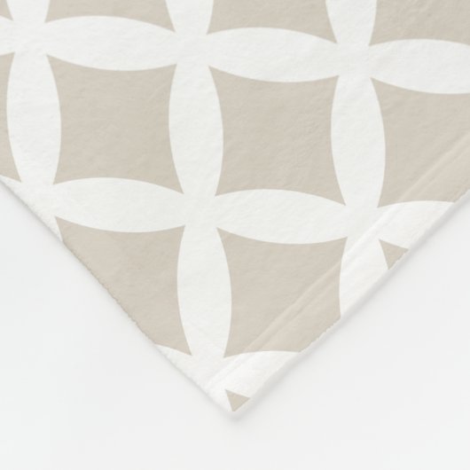 Linen Beige en Roze Chevron Custom Monogram Fleece Deken (Hoek)