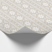 Linen Beige Fair Isle KerstSweater Pattern Cadeaupapier (Hoek)