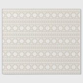 Linen Beige Fair Isle KerstSweater Pattern Cadeaupapier (Vlak)