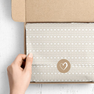 Linen Beige Fair Isle KerstSweater Pattern Tissuepapier