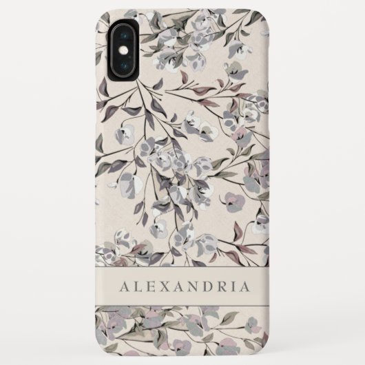 Linen Beige Floral | Gepersonaliseerd Case-Mate iPhone Case (Achterkant)