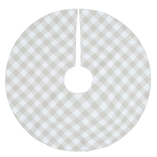 Linen Beige Gingham Kerstboom Rok (Voorkant)