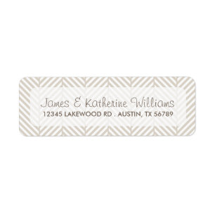 Linen Beige Herringbone Chevron Modern Wedding Etiket