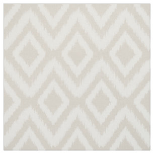 Linen Beige Tribal Ikat Chevron Stof