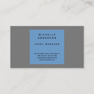 Linen Blue Grey Modern Simple Professional Visitekaartje