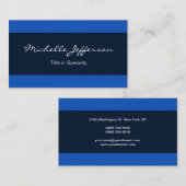 Linen Blue Lined Contemmodern Trendy Professional Visitekaartje (Voorkant / Achterkant)