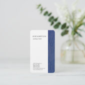 Linen Blue White Texture Minimalist Professional Visitekaartje (Staand voorkant)