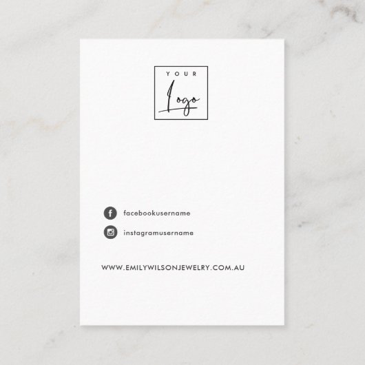 LINEN BLUSH LIGHT STRINGS STUD EARRING DISPLAY VISITEKAARTJE (Achterkant)