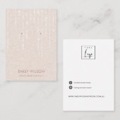 LINEN BLUSH LIGHT STRINGS STUD EARRING DISPLAY VISITEKAARTJE (Voorkant / Achterkant)